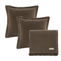 Kit Para Cama e Sofá Manta e Almofadas 100% Algodão Texturizadas Atlanta Karsten