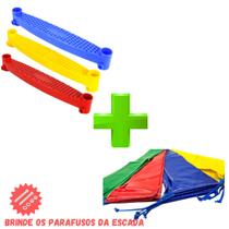 Kit para cama elástica 03 degraus para escada + 08 capas vinilicas - Casinha Brinquedos