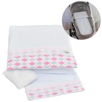Kit Para Carrinho De Bebê 4 Peças Malha De Fio Penteado - Texnew