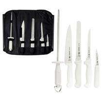 Kit para Chefs com Facas Tramontina Profissional com Lâminas em Aço Inox e Cabos de Polipropileno Branco 6 Peças