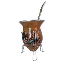 Kit Para Chimarrão Cuia Porongo Natural Com Tripé E Bomba Kit Para Chimarrão Cuia Porongo Natural Com Tripé E Bomba