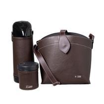 Kit para Chimarrão Três Peças Dahlia Matetri Acompanha Mateira, Térmica 1L e Porta-Erva -