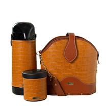Kit para Chimarrão Três Peças Delux Matetri Acompanha Mateira, Térmica 1L e Porta-Erva -