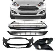 Kit Para-choque + Grades Cromado New Fiesta Hatch 2014 A 18