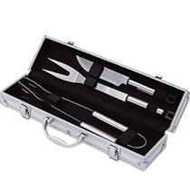 Kit para Churrasco 3 Peças Inox + Maleta Para Compartimento