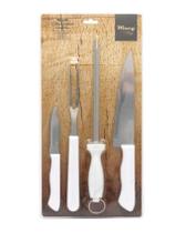 Kit Para Churrasco Com 04 Peças Faca, Garfo E Amolador Wincy