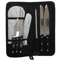 Kit Para Churrasco Com 7 Peças + Luva