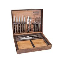 Kit para Churrasco com Caixa Polywood Castanho 15pçs - Tramontina