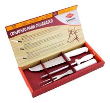 Kit Para Churrasco Conjunto Com 3 Pecas Corneta Cutelaria