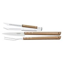 Kit para Churrasco em Aço Inox e Madeira com Pegador 3 peças - Tramontina
