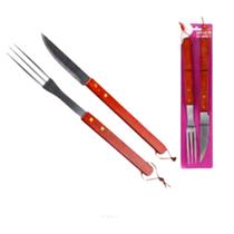 Kit para Churrasco Faca e Garfo em Inox com Cabo de Madeira - KCHU-04 Kit para Churrasco Faca e Garfo em Inox com Cabo de Madeira - KCHU-04