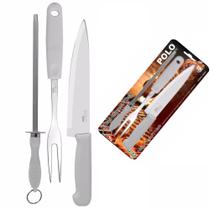 Kit para Churrasco Faca, Garfo e Chaira - Polo