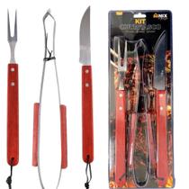 Kit Para Churrasco Faca Pegador Garfo 3 Peças Essenciais Kit Para Churrasco Faca Pegador Garfo 3 Peças Essenciais