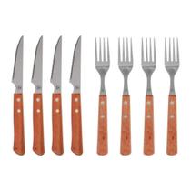 Kit Para Churrasco Inox Cabo de Madeira Grande 4 Peças Bel