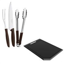 Kit para Churrasco Lâminas em Aço Inox + Tábua de Corte Tramontina