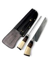 Kit Para Churrasco Personalizado Faca 9" e Chaira c/ Bainha