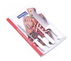 Kit Para Churrasco Profissional Com 4 Peças Facas Chaira E Garfo Fratelli Inox