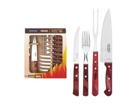 Kit para Churrasco Tramontina Cabo Vermelho 14 Peças