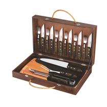 Kit para Churrasco Tramontina com Talheres Jumbo em Aço Inox 17 Peças Kit para Churrasco Tramontina com Talheres Jumbo em Aço Inox 17 Peças