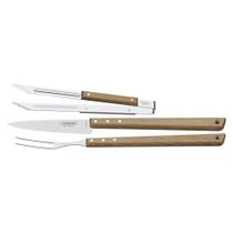 Kit para Churrasco Tramontina em Aço Inox e Madeira com Pegador 3 peças Kit para Churrasco Tramontina em Aço Inox e Madeira com Pegador 3 peças