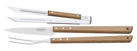 Kit para Churrasco Tramontina em Aço Inox e Madeira com Pegador 3 peças Kit para Churrasco Tramontina em Aço Inox e Madeira com Pegador 3 peças