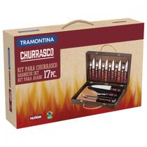 Kit para Churrasco Tramontina Jumbo Estojo de Madeira 17 Peç