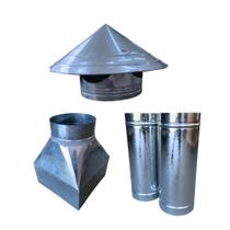 Kit Para Churrasqueira Pré Moldada com Adaptador duto e chapéu chinês Kit Para Churrasqueira Pré Moldada com Adaptador duto e chapéu chinês