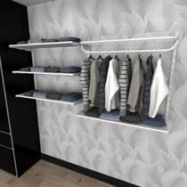 Kit para Closet com 4 peças regulável 200x100 cm cor branco modelo clst1b173