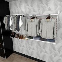 Kit para Closet com 7 peças regulável 200x100 cm cor branco modelo clst1b244