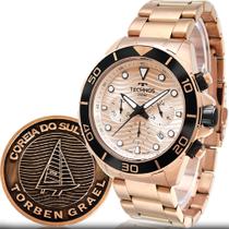 Kit Para Colecionador Relógio Technos Original Medalha Coreia Do Sul Edição Especial Acqua Torben Grael Pulso Masculino Rosê A Prova DÁgua 150 Metros