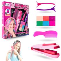Kit Para Colorir Mechas chapinha Tinta Pente Make Cabelos Infantil