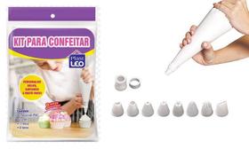 Kit para Confeitar Decorar Bolo Cupcakes com 11 Peças Saco para Confeitar + 8 Bicos de Plástico