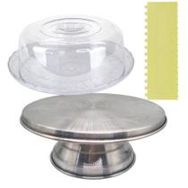 Kit para Confeitaria Bailarina giratória Boleira com Tampa Espátula Decorativa de Bolos N1