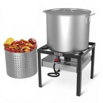 Kit para Cozimento de Frutos do Mar Gas One com Panela de 60 qt e Queimador a Propano Kit para Cozimento de Frutos do Mar Gas One com Panela de 60 qt e Queimador a Propano
