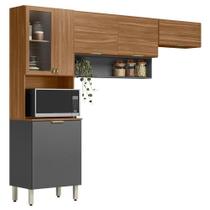 Kit Para Cozinha Compacta Alba Amêndola Grafito Prime Tx - Demóbile Kit Para Cozinha Compacta Alba Amêndola Grafito Prime Tx - Demóbile