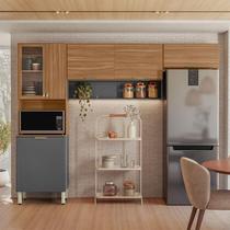 Kit para Cozinha Compacta Ambiente Alba Amêndola Grafito Prime TX - Demóbile Kit para Cozinha Compacta Ambiente Alba Amêndola Grafito Prime TX - Demóbile