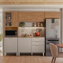 Kit para Cozinha Compacta Ambiente Alba com Balcão Amêndola Nude Prime TX - Demóbile