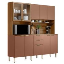 Kit para Cozinha Compacta Amora Amêndola Marsala Prime TX Demóbile Kit para Cozinha Compacta Amora Amêndola Marsala Prime TX Demóbile