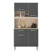 Kit para Cozinha Compacta Malta Avena Grafito - Demóbile Kit para Cozinha Compacta Malta Avena Grafito - Demóbile