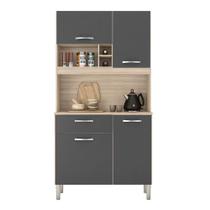 Kit Para Cozinha Compacta Malta Avena Grafito - Demóbile