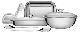 Kit para cozinha cosmos em aco inox 7 pecas tramontina