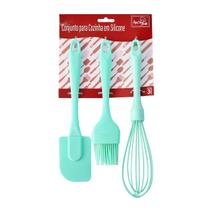 Kit Para Cozinha Em Silicone 3 Peças Confeiteiro Culinária