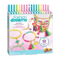 Kit Para Criar Correntes e Berloques Neo Brite 195 Peças - Fun Kit Para Criar Correntes e Berloques Neo Brite 195 Peças - Fun