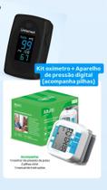 Kit para diagnostico em casa oximetro de dedo + aparelho de pressão digital de pulso + pilhas Kit para diagnostico em casa oximetro de dedo + aparelho de pressão digital de pulso + pilhas