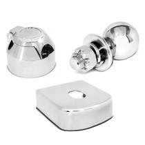 Kit Para Engate Reboque Bola 50mm Capa 86mm Aço Inox Tomada Cromada