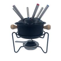 Kit Para Fer Fondue Em Casa Preto 06 Garfos Carne Frutas