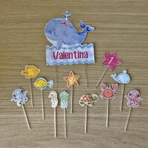 Kit para Festa Tema Fundo do Mar - Topo de Bolo e Doces Personalizado para Menino e Menina