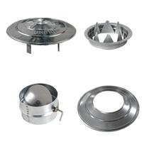 Kit Para Fogão A Lenha Anel Universal + Proteção Acabamento + Registro Borboleta + Chapeu Fixo Galvanizado 110mm Nº1