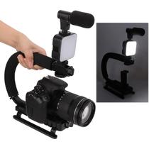 Kit Para Foto Filmagem Estabilizador + Luz Led + Microfone