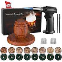 Kit para fumantes de coquetel Yecuip Whisky com tocha e 8 lascas de madeira Kit para fumantes de coquetel Yecuip Whisky com tocha e 8 lascas de madeira